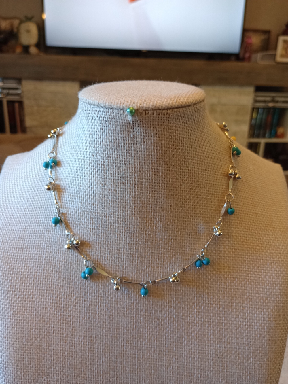 Delicate Faux Turquoise Bead Necklace - Women's Jewelry